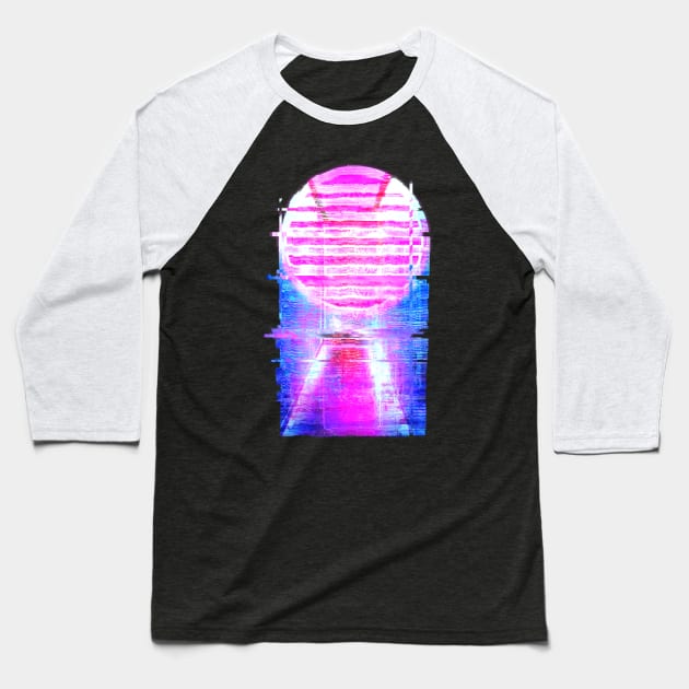 Glitching into the 80s Baseball T-Shirt by technofaze